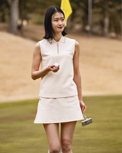 画像をギャラリービューアに読み込む, 【W-IR】classic jacquard sleeveless polo shirt / クラシックジャガードノースリーブポロシャツ(LADIES)