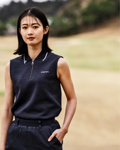 画像をギャラリービューアに読み込む, 【W-IR】classic jacquard sleeveless polo shirt / クラシックジャガードノースリーブポロシャツ(LADIES)
