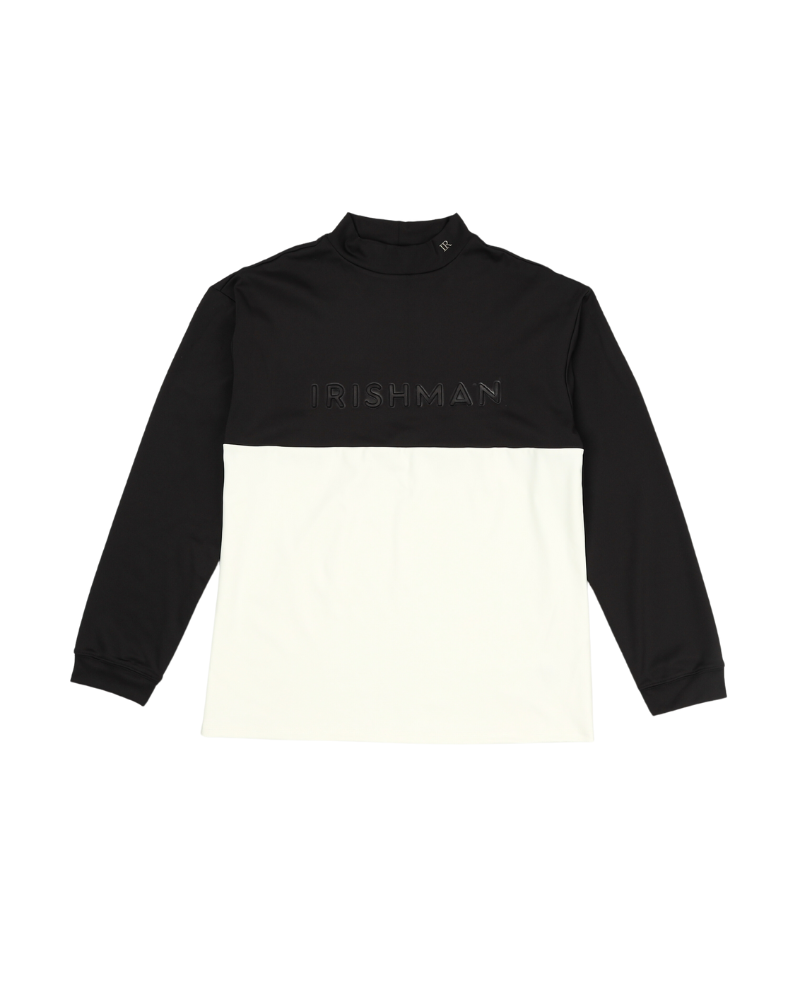 bi-color emboss mock neck pullover / バイカラーエンボス bi-color emboss mock neck pullover / バイカラーエンボス