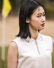 画像をギャラリービューアに読み込む, 【W-IR】classic jacquard sleeveless polo shirt / クラシックジャガードノースリーブポロシャツ(LADIES)