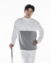 画像をギャラリービューアに読み込む, bi-color emboss mock neck pullover / バイカラーエンボスモックネックプルオーバー(MENS)