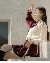 画像をギャラリービューアに読み込む, piping tuck flare skirt / パイピングタックフレアスカート(LADIES)