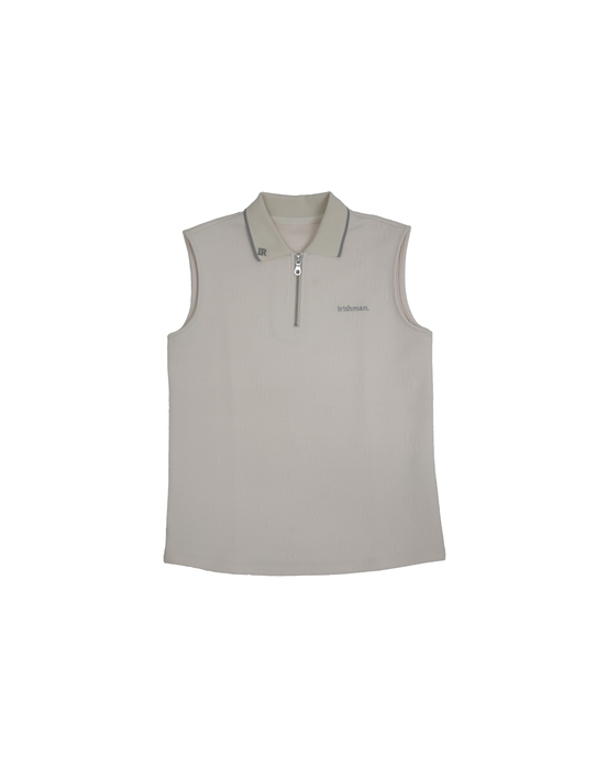 【W-IR】classic jacquard sleeveless polo shirt / クラシックジャガードノースリーブポロシャツ（LADIES）