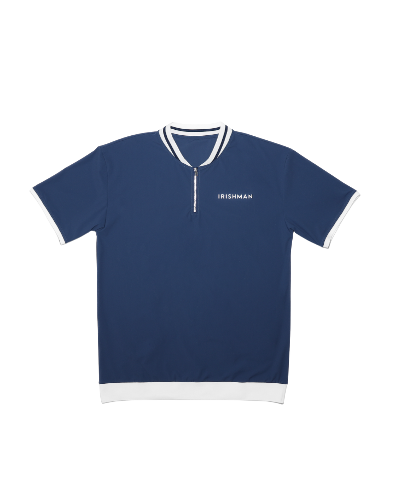 【AURORA REFLECT】signature logo half zip mock neck pullover  / 光るハーフジップモックネックプルオーバー（UNISEX）