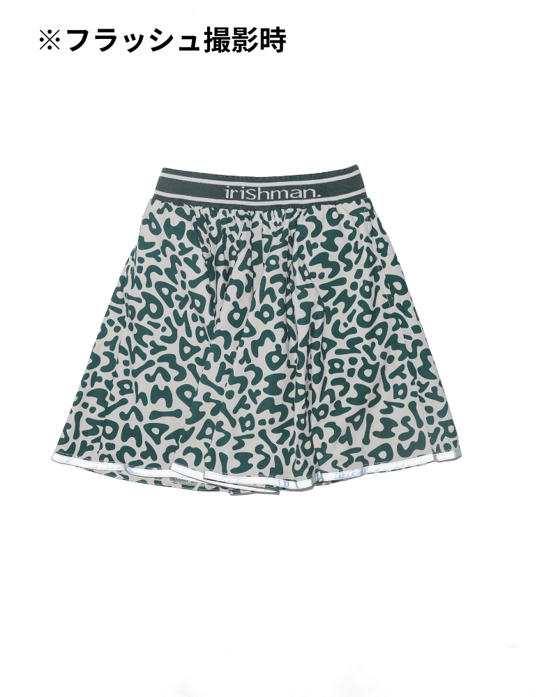 【新品未使用未開封】irishman フレアスカート REFLECT】signature logo flare skirt / 光る防水フレアスカート